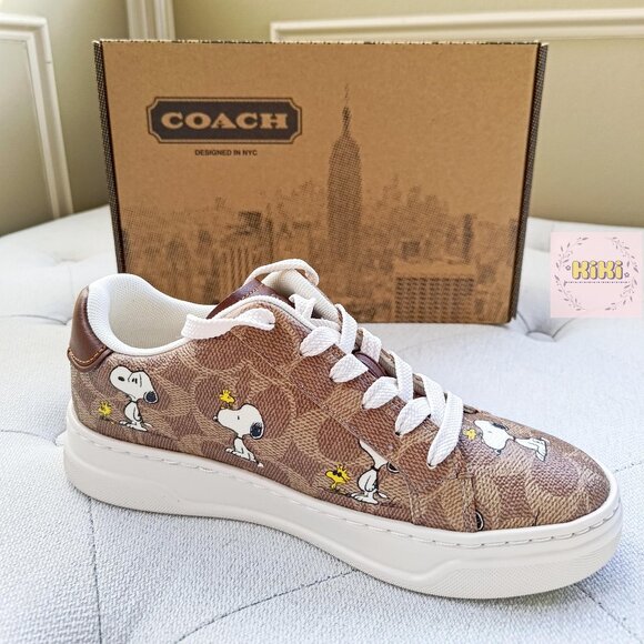 Coach X Peanuts High Line Sneaker In Signature Canvas With Snoopy Print CBZ77 - Picture 5 of 13